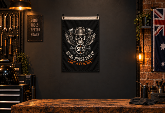 Canvas Garage Flag – Black