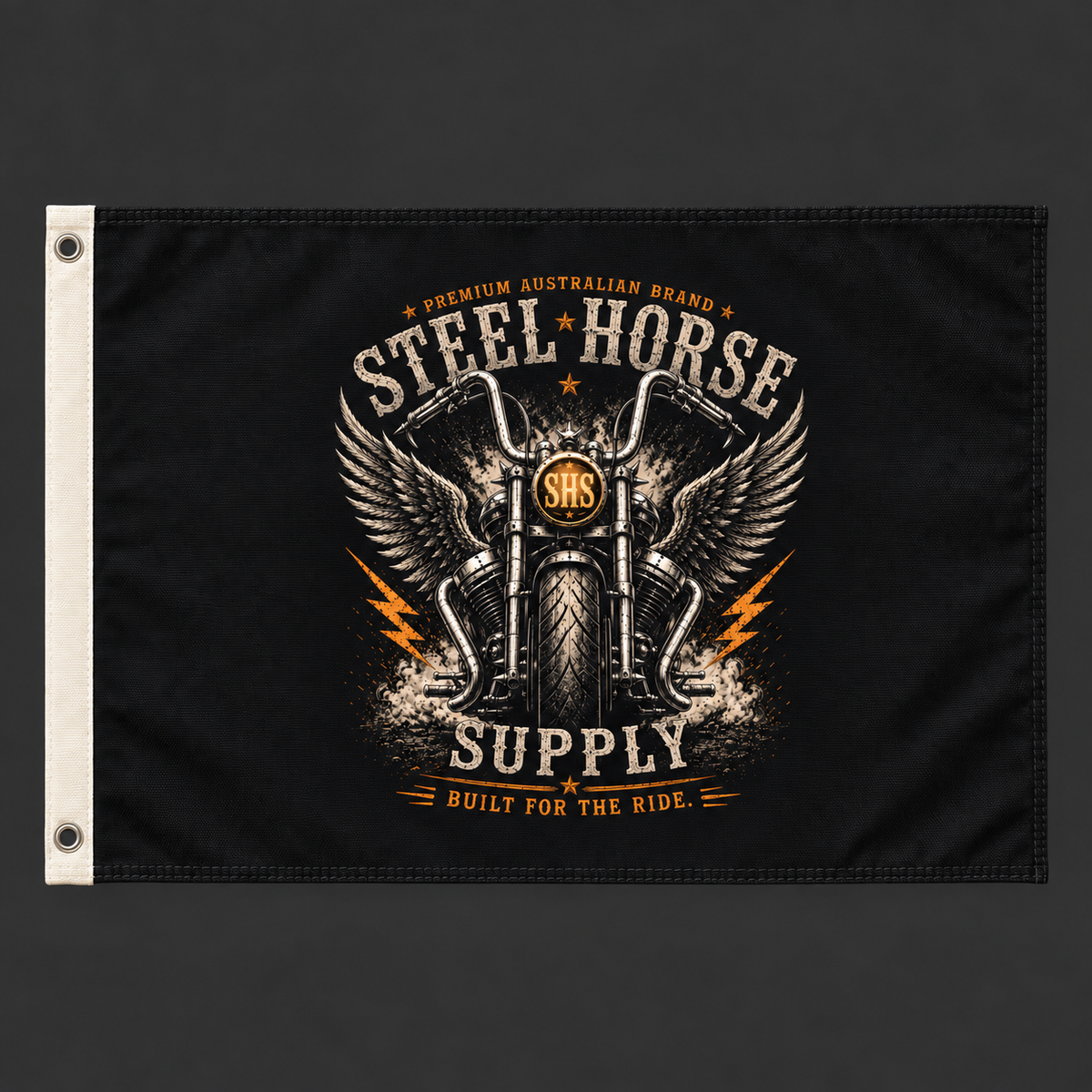Canvas Garage Flag – Black