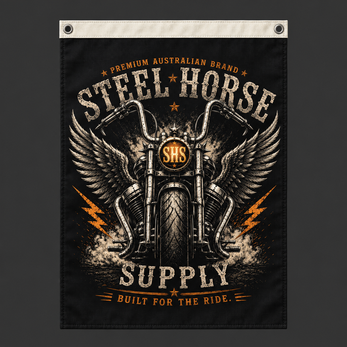 Canvas Garage Flag – Black