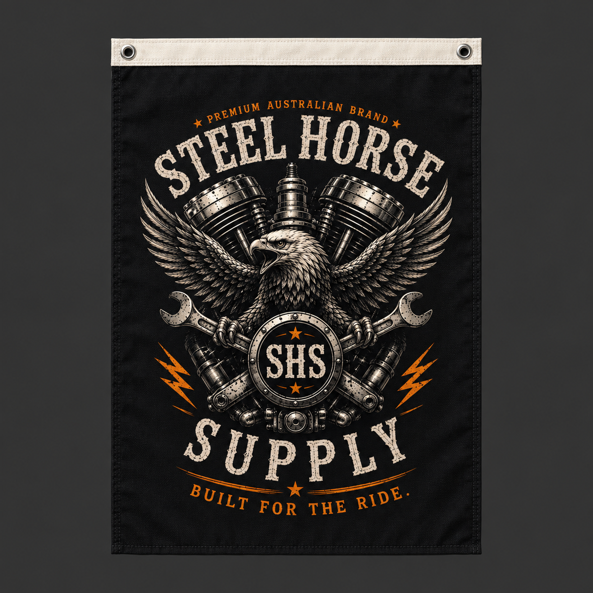 Canvas Garage Flag – Black