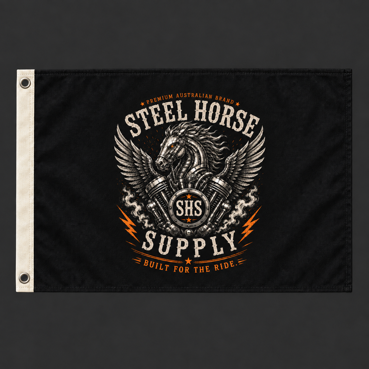 Canvas Garage Flag – Black