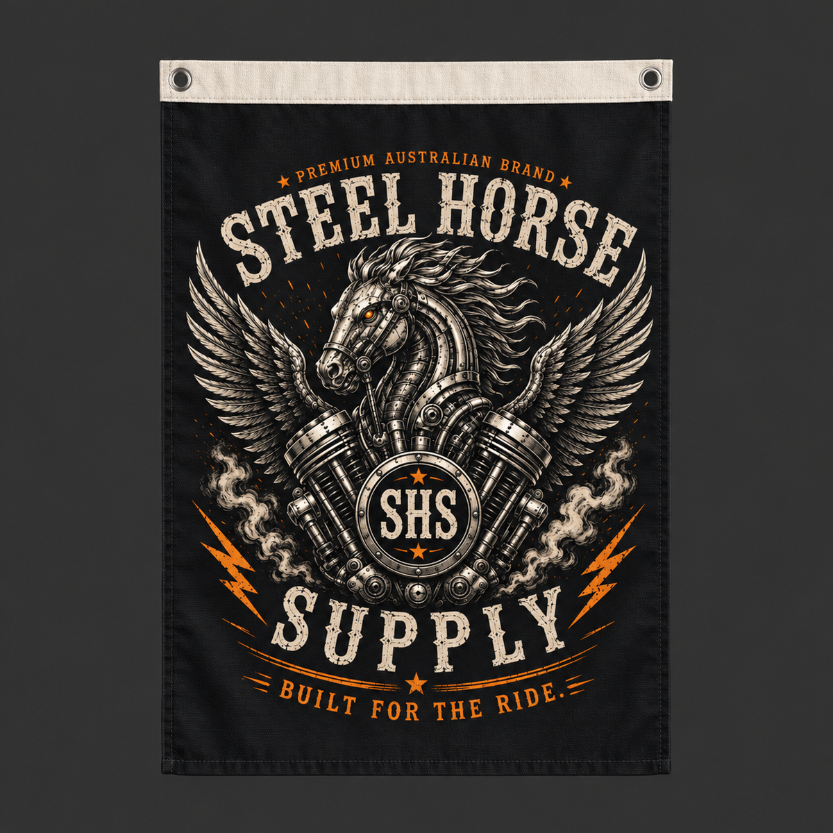 Canvas Garage Flag – Black