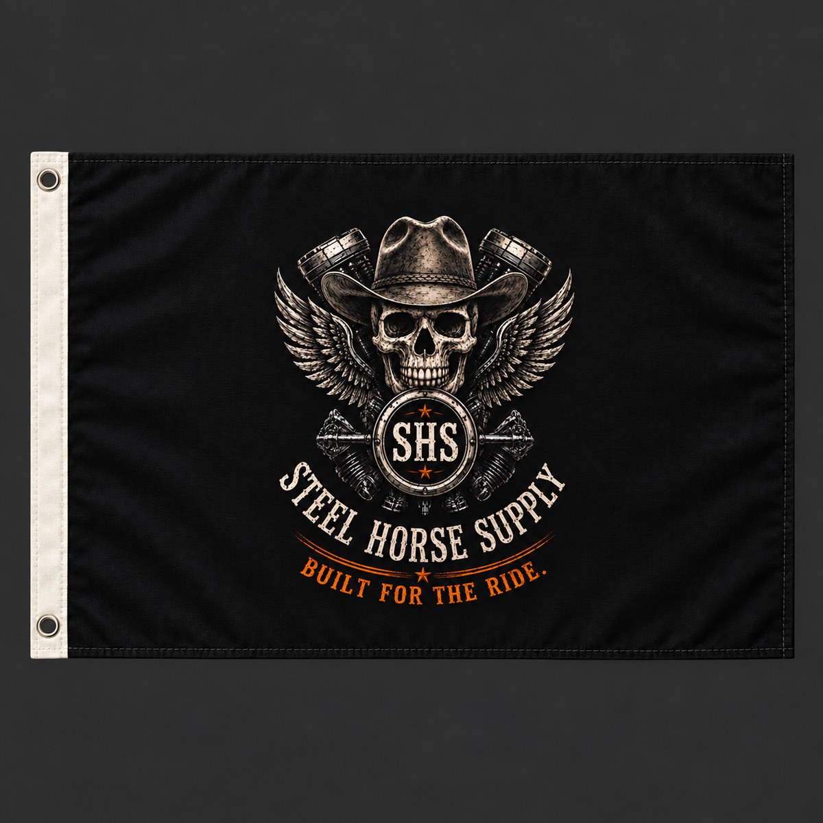 Canvas Garage Flag – Black