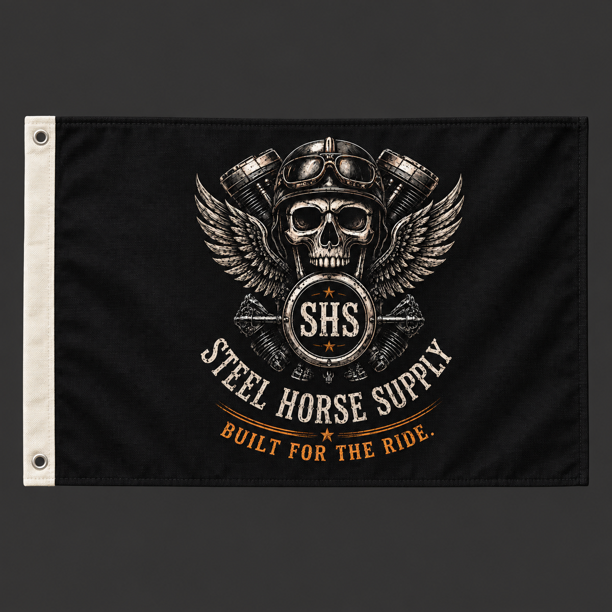Canvas Garage Flag – Black