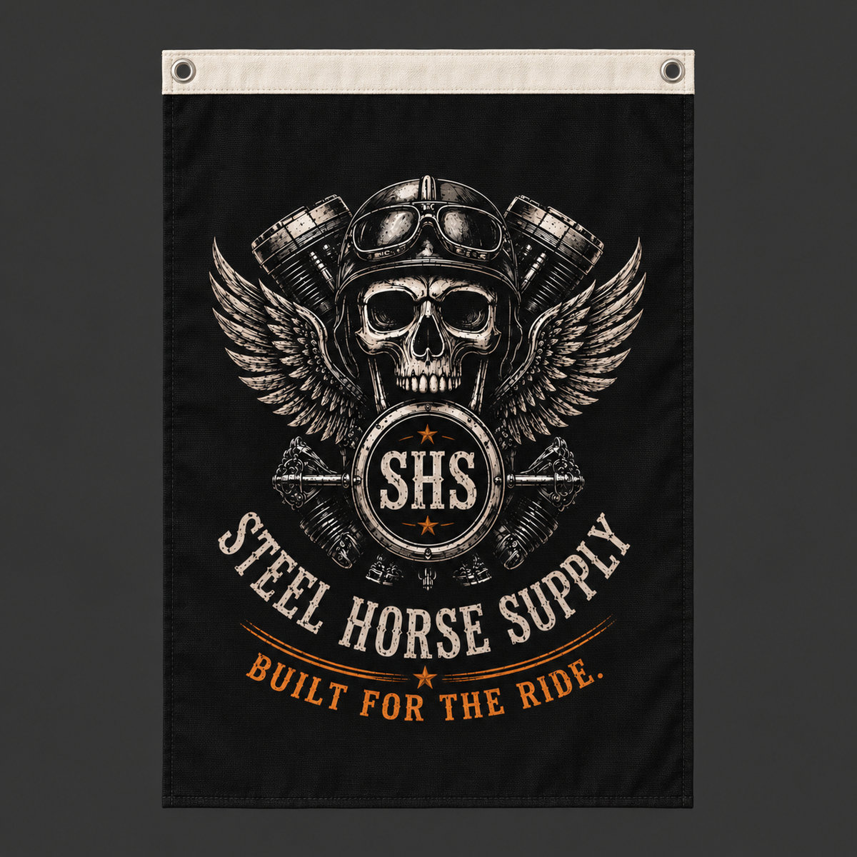 Canvas Garage Flag – Black