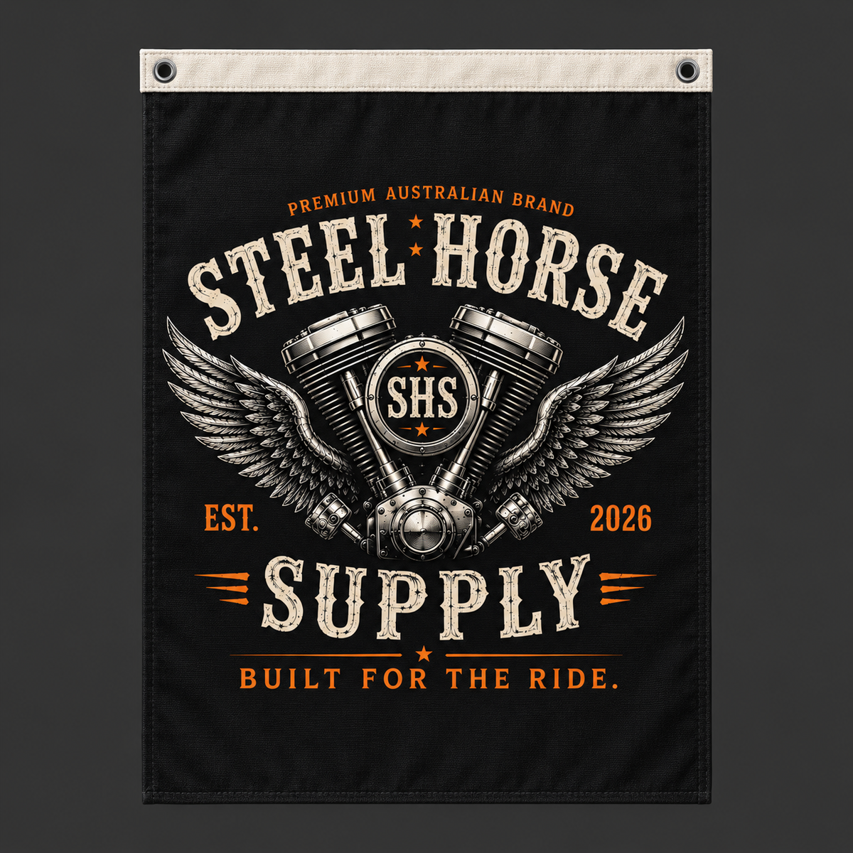 Canvas Garage Flag – Black