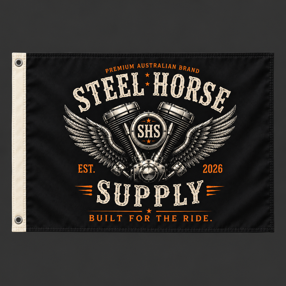 Canvas Garage Flag – Black
